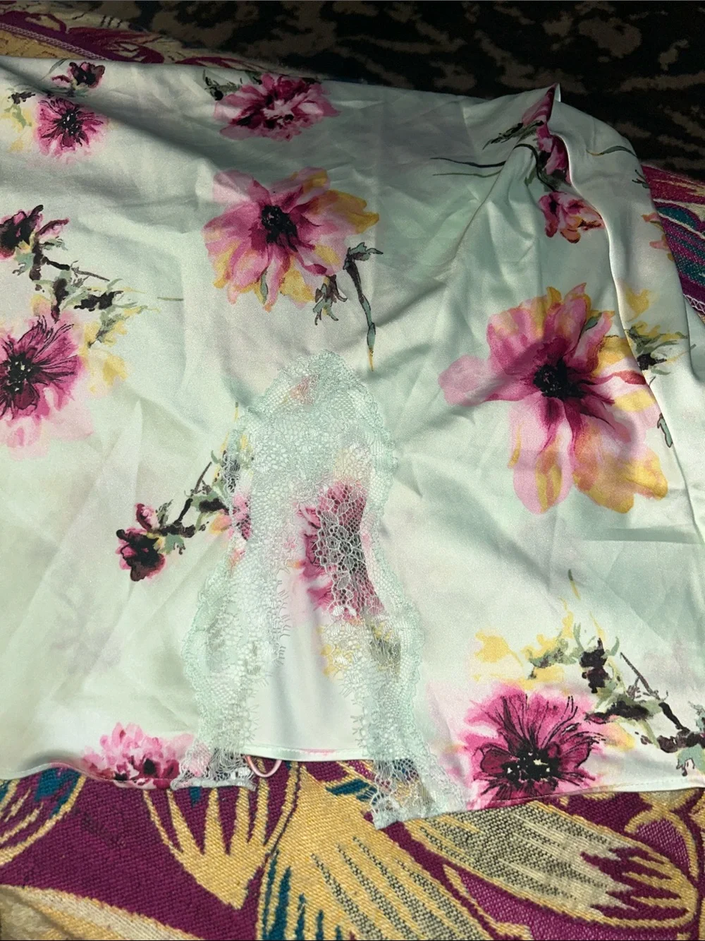 NWT Plus Size Chemise in mint color and floral print by INC by Macys